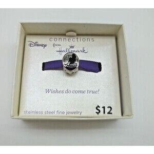 Hallmark Connections Stainless Steel Cinderella Silhouette Bead Blue Crystal NEW